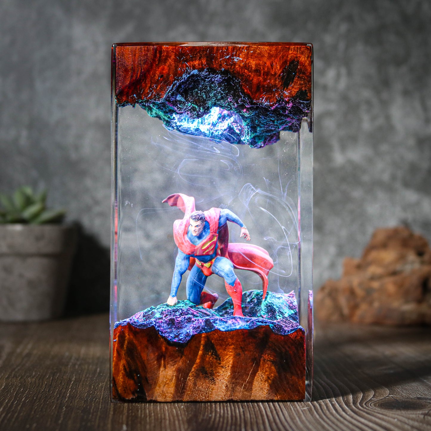 Super man resin epoxy night light