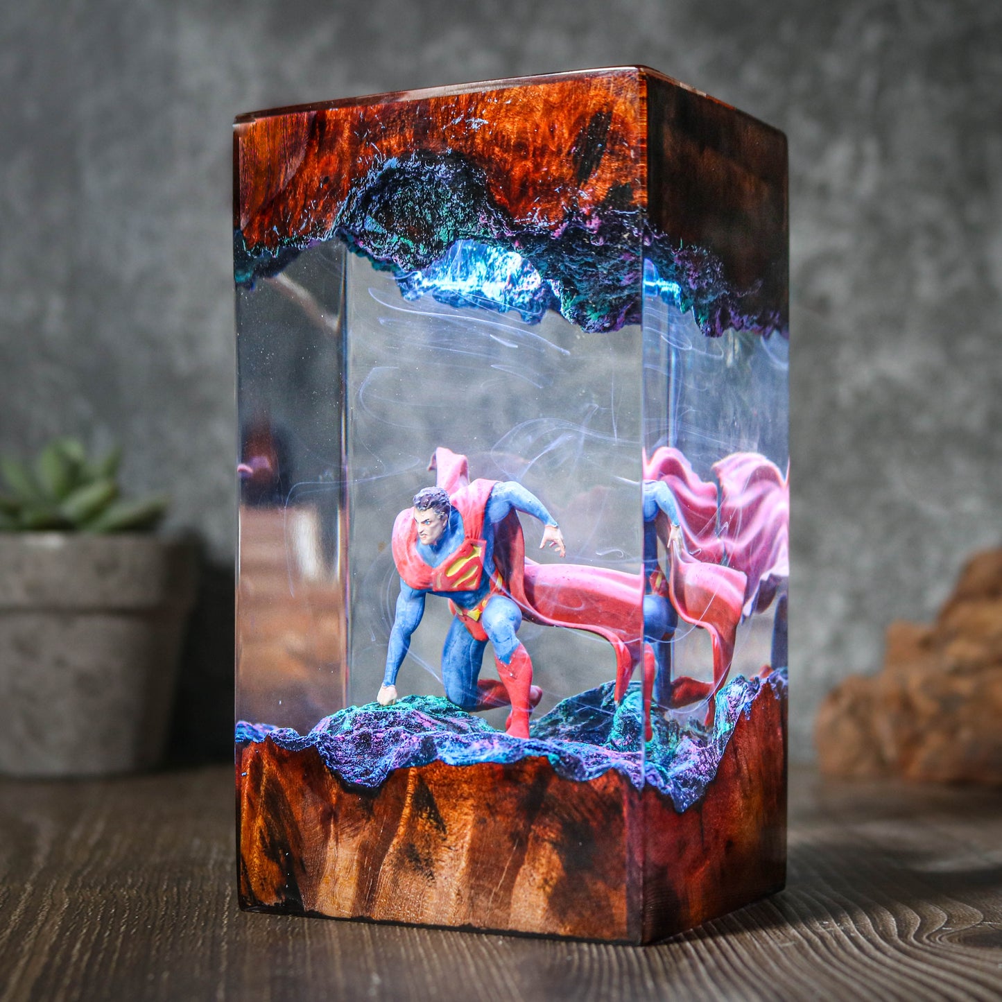 Super man resin epoxy night light