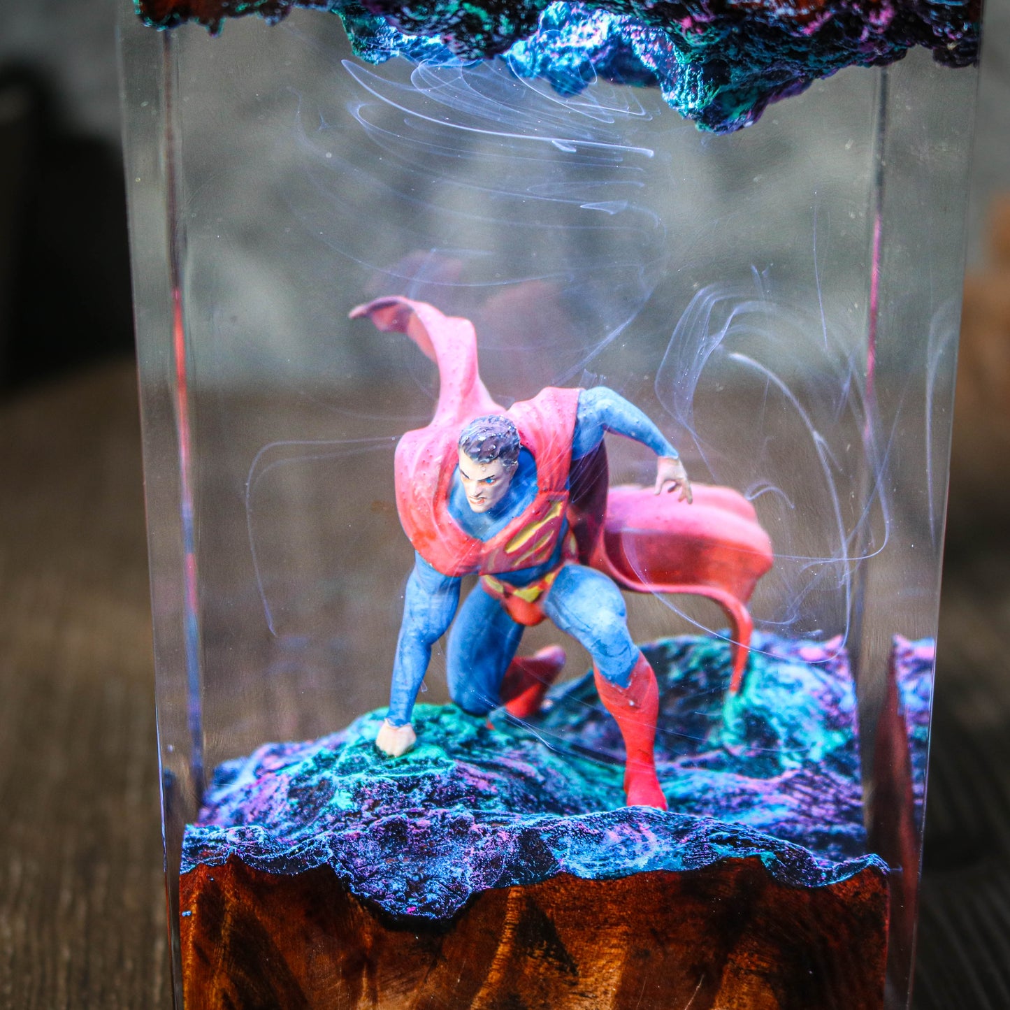 Super man resin epoxy night light