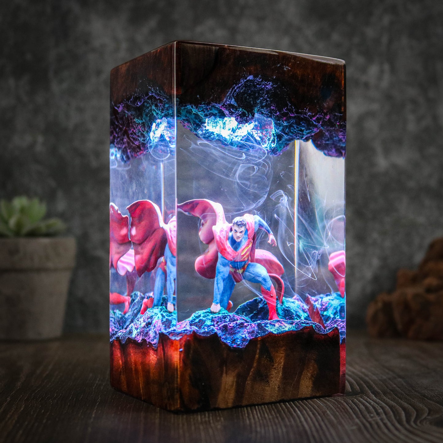 Super man resin epoxy night light