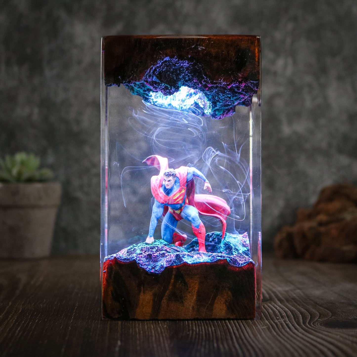 Super man resin epoxy night light