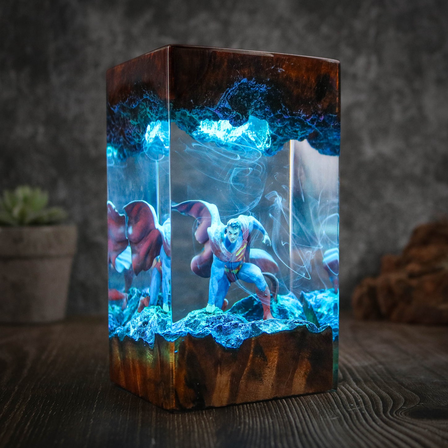 Super man resin epoxy night light
