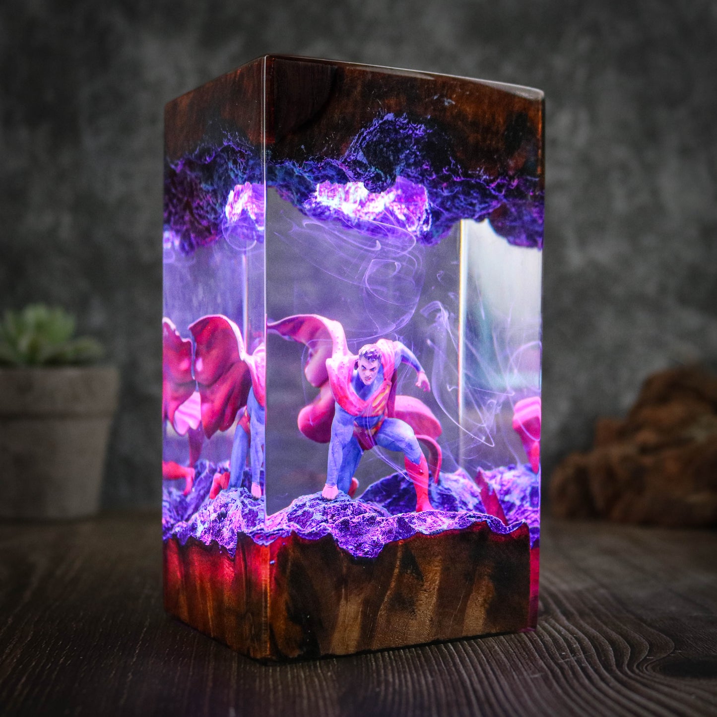Super man resin epoxy night light
