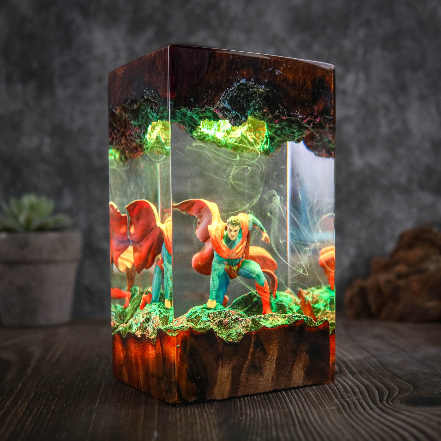 Super man resin epoxy night light