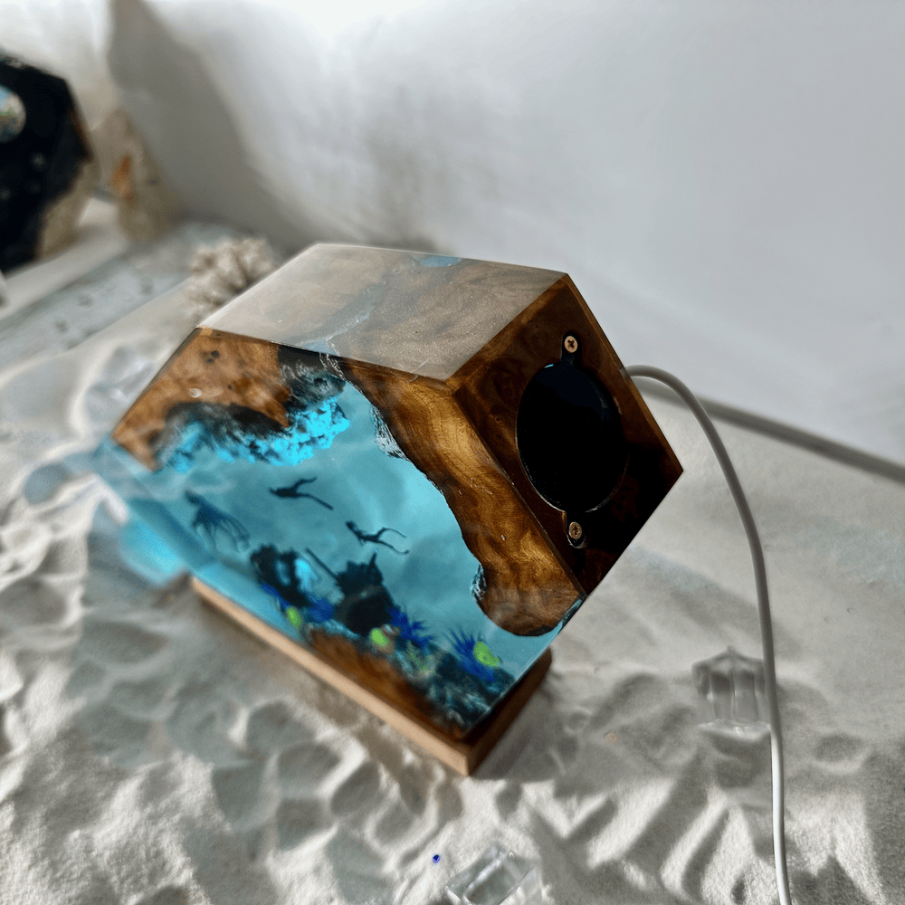 Octopus and shipwreck night light