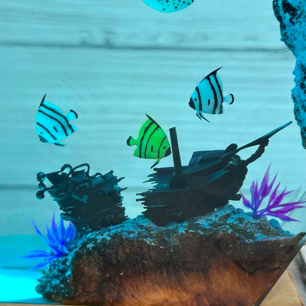 Mermaids and turtle resin night light