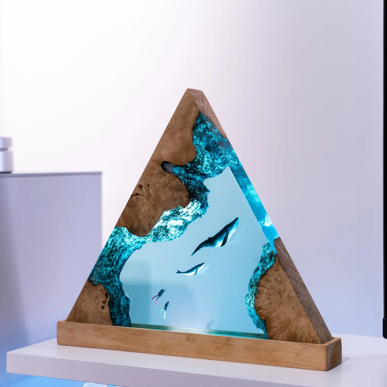 Ocean resin epoxy night light