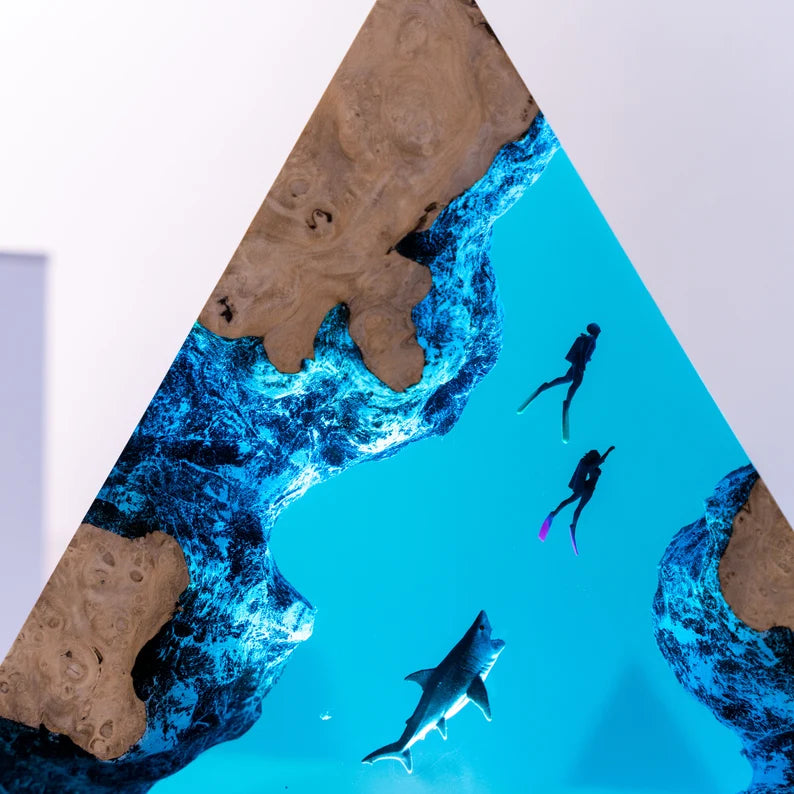 Ocean resin epoxy night light