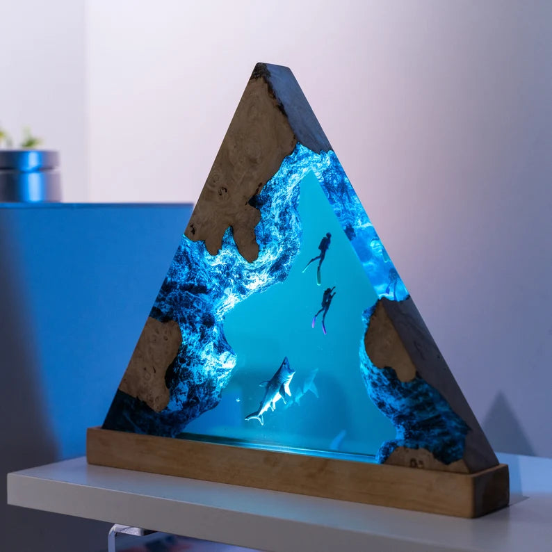 Ocean resin epoxy night light