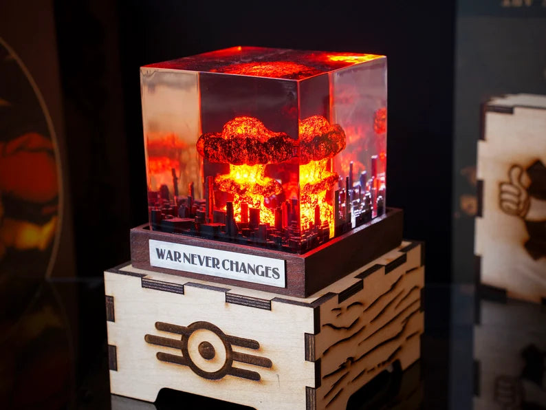 Atomic bomb and engrave resin lamp