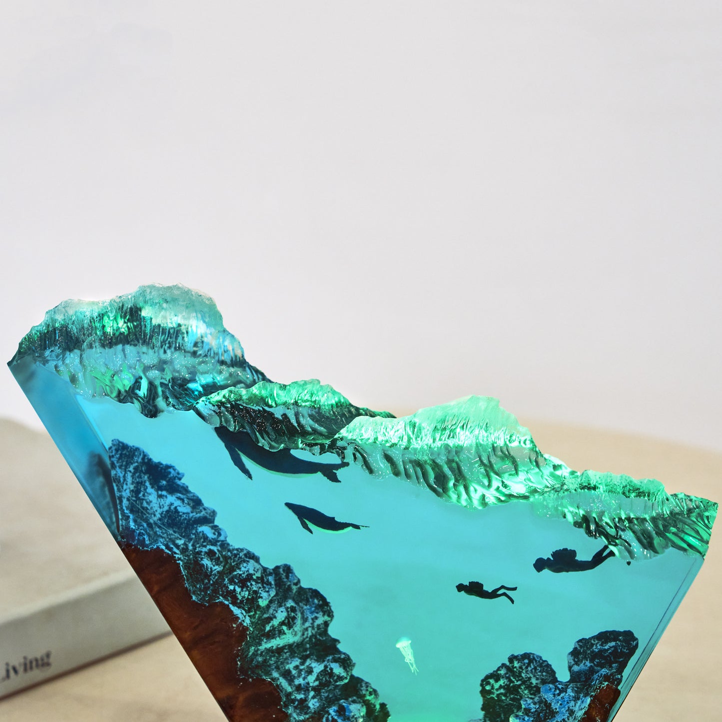 Humpback Whale resin epoxy lamp